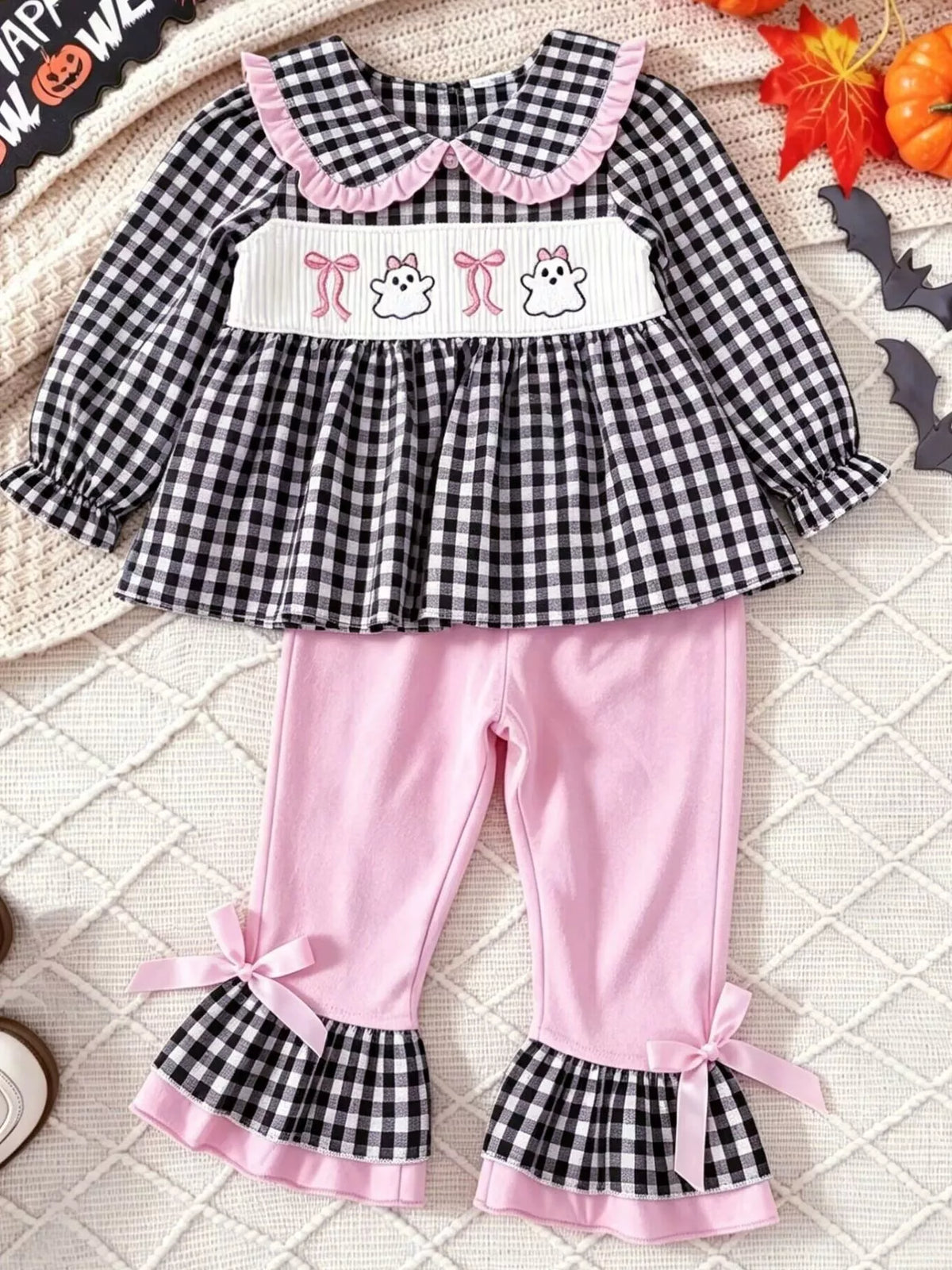 Ghost Long Sleeve Top and Pants Set in Pink, product view 2