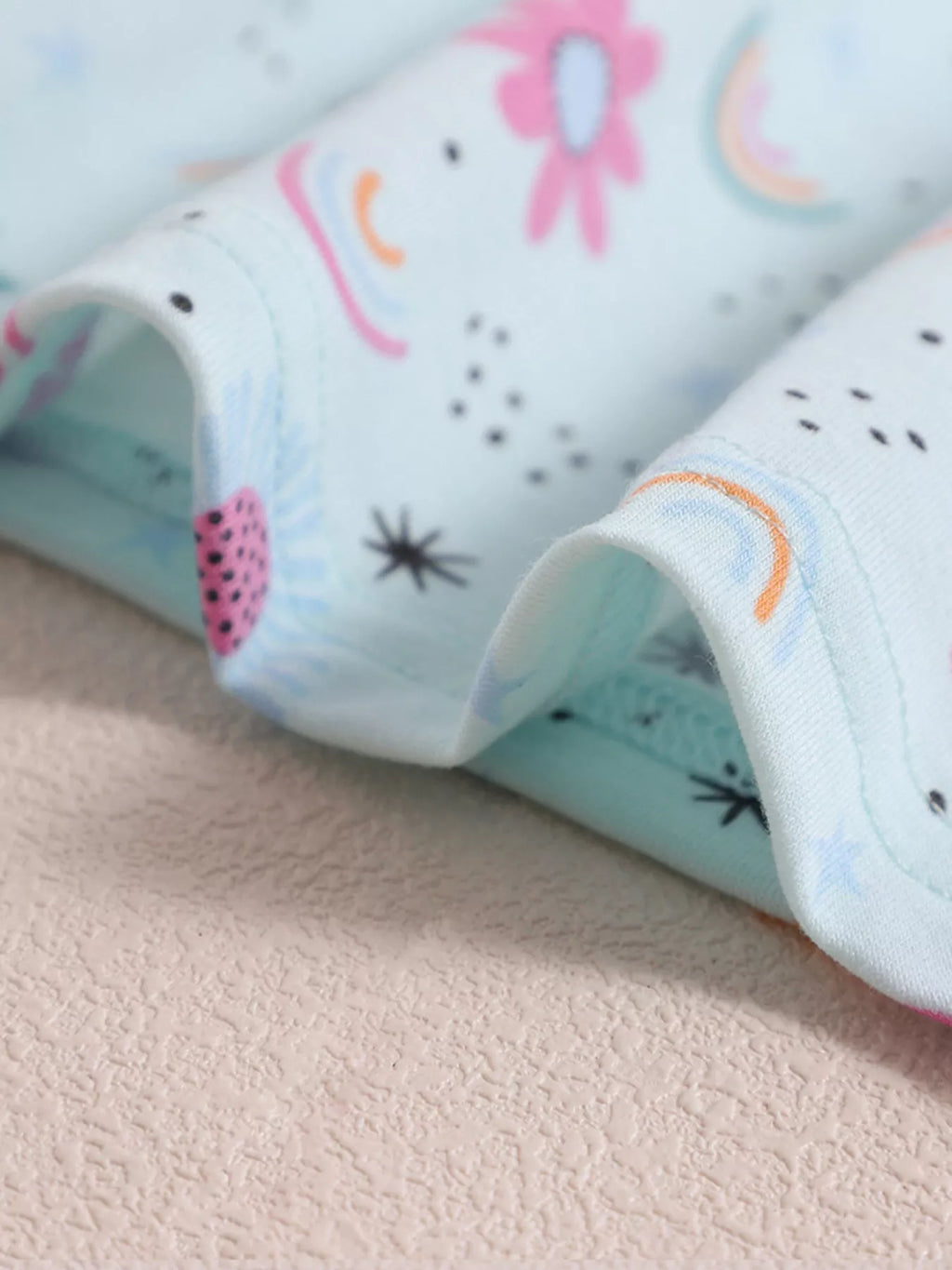 Floral Print Spaghetti Strap A-Line Dress in Sky Blue, product view 4