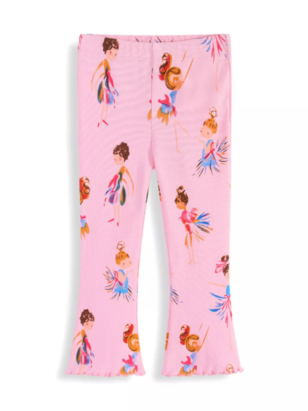 Fairy Print Flared Leggings in Blush Pink, product view 2