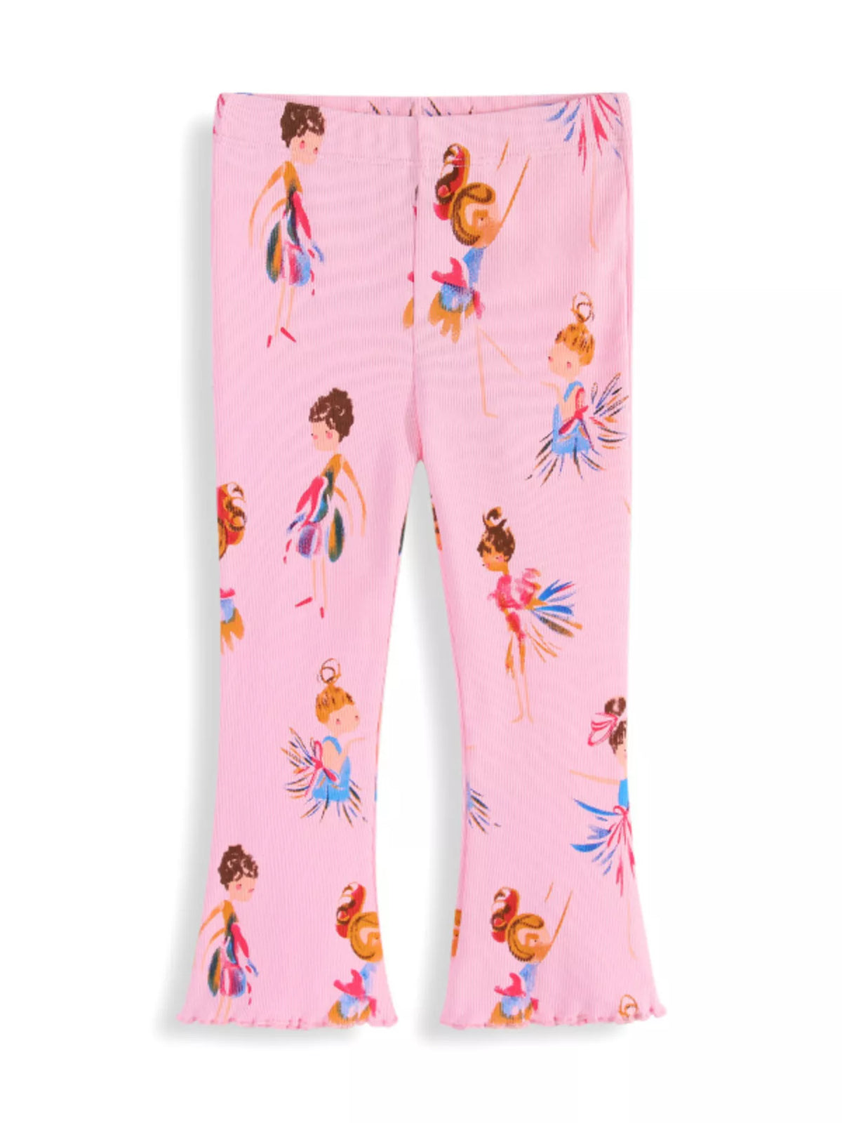 Fairy Print Flared Leggings in Blush Pink, product view 2