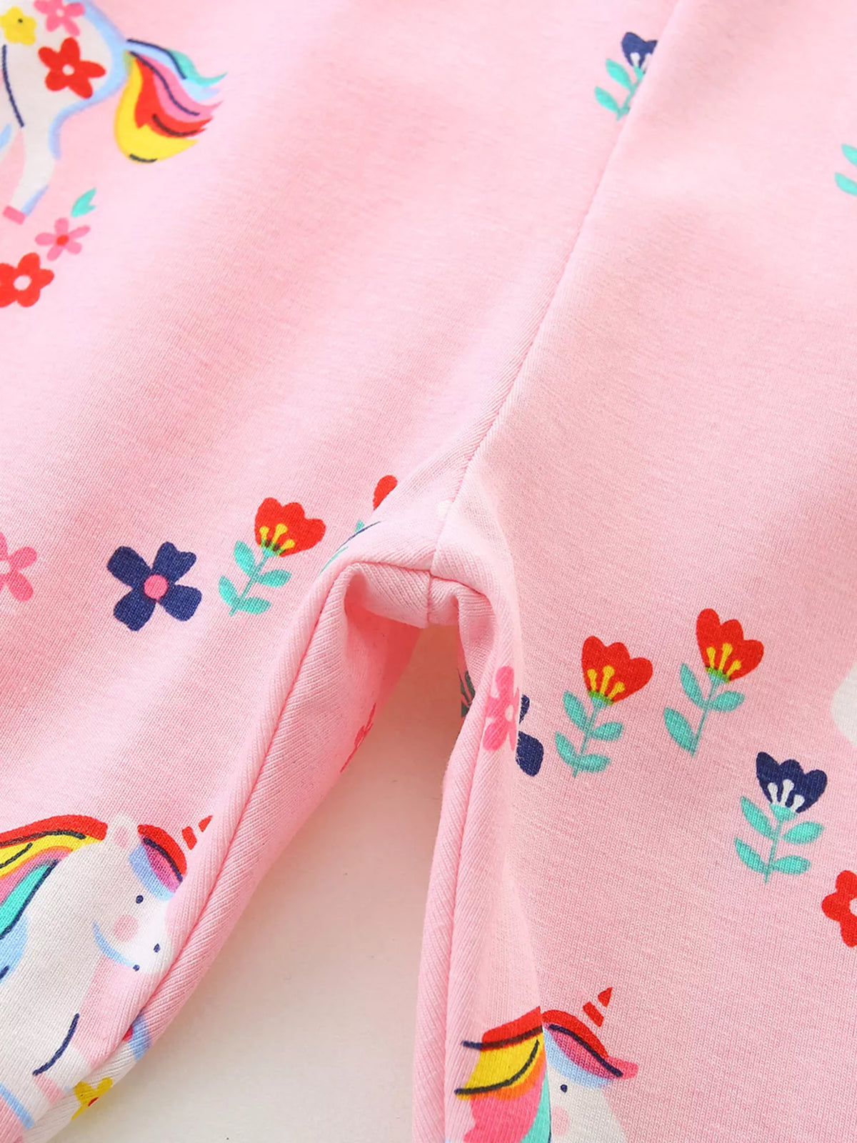 Unicorn Print Pants in Blush Pink, product view 3