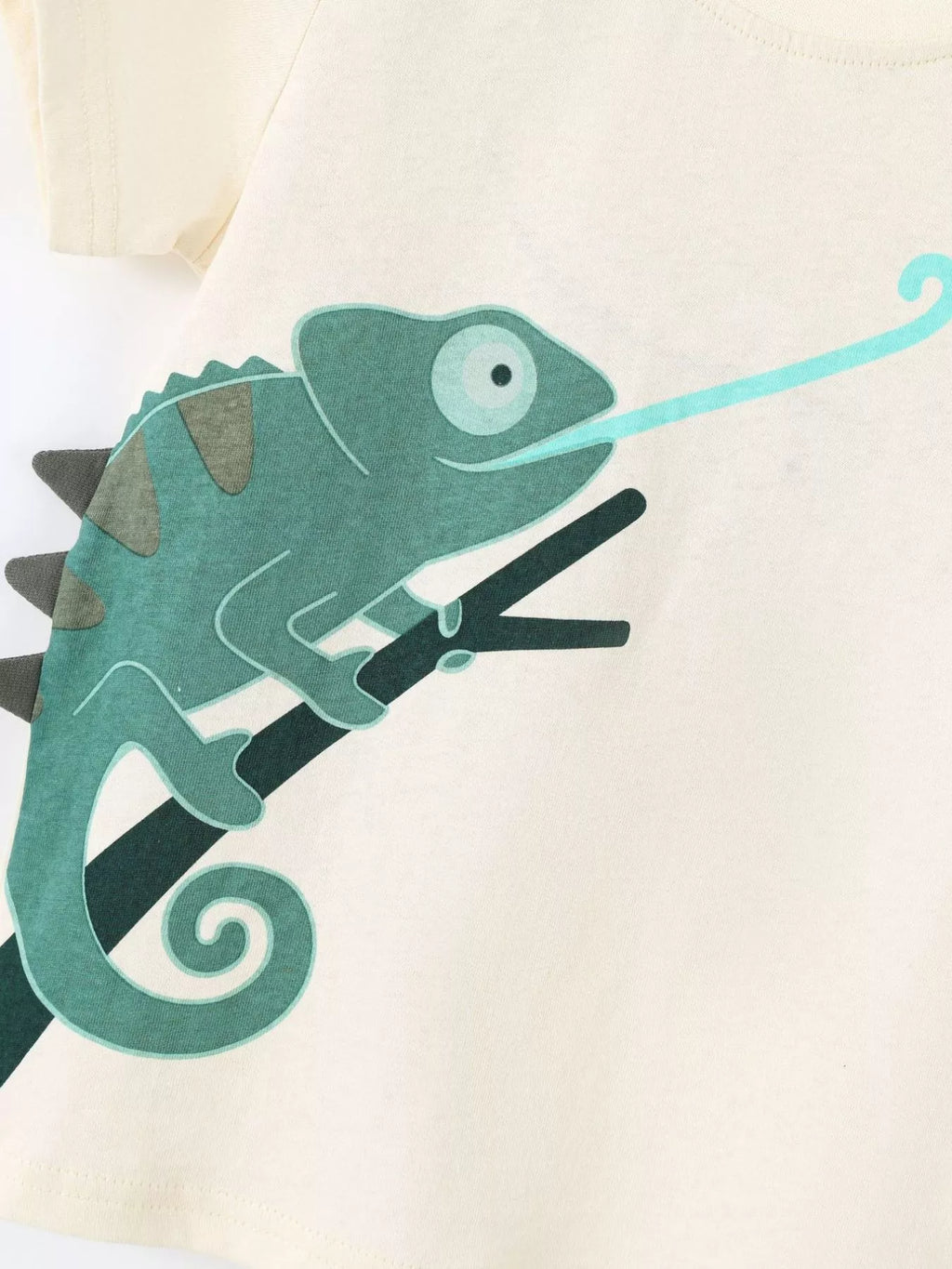 Chameleon Catching Insect Graphic T-Shirt in Gold, product view 4