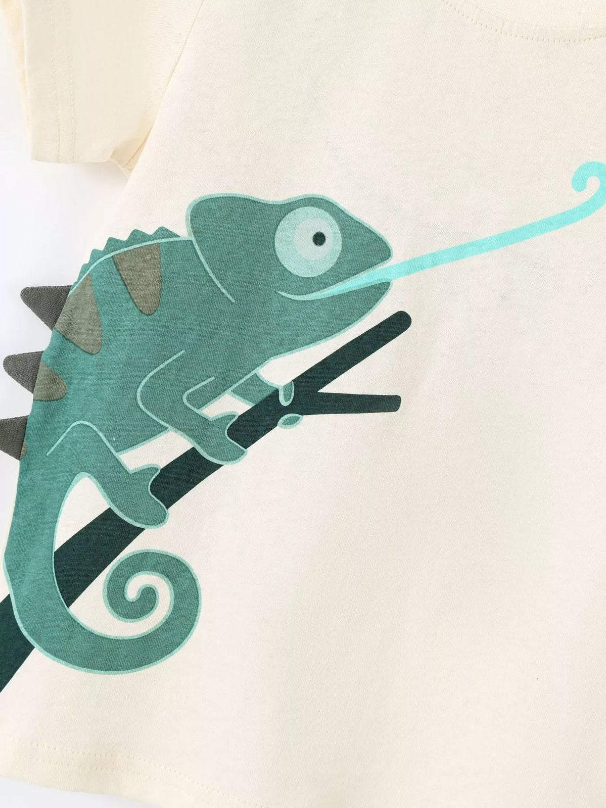 Chameleon Catching Insect Graphic T-Shirt in Gold, product view 4