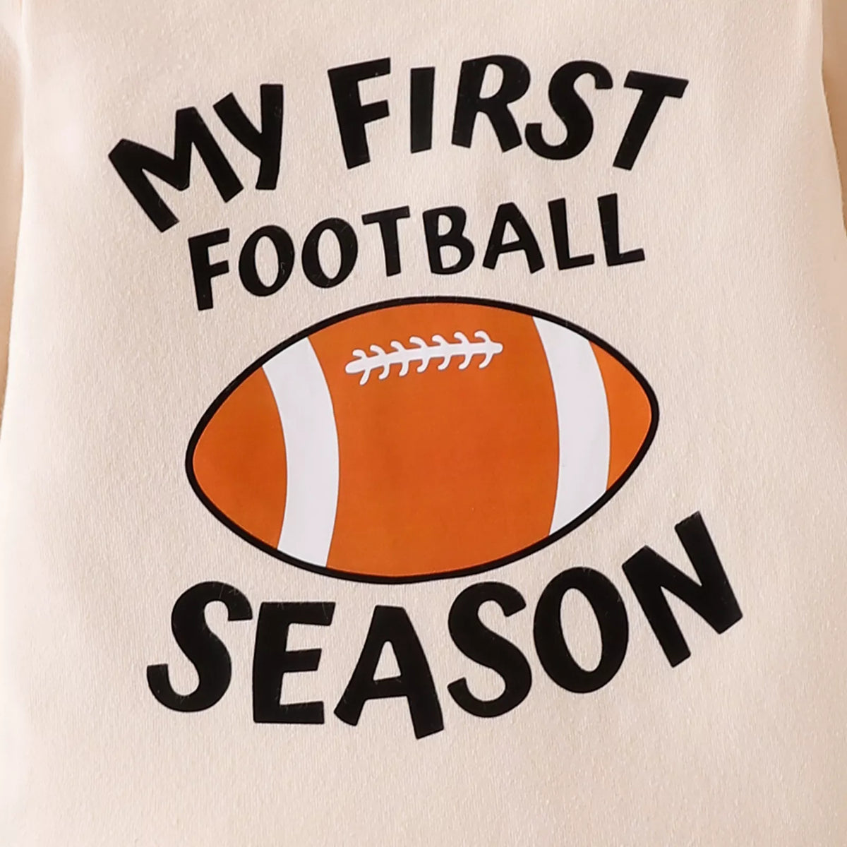 My First Football Season Bodysuit and Pants Set with Hat in Apricot, product view 6