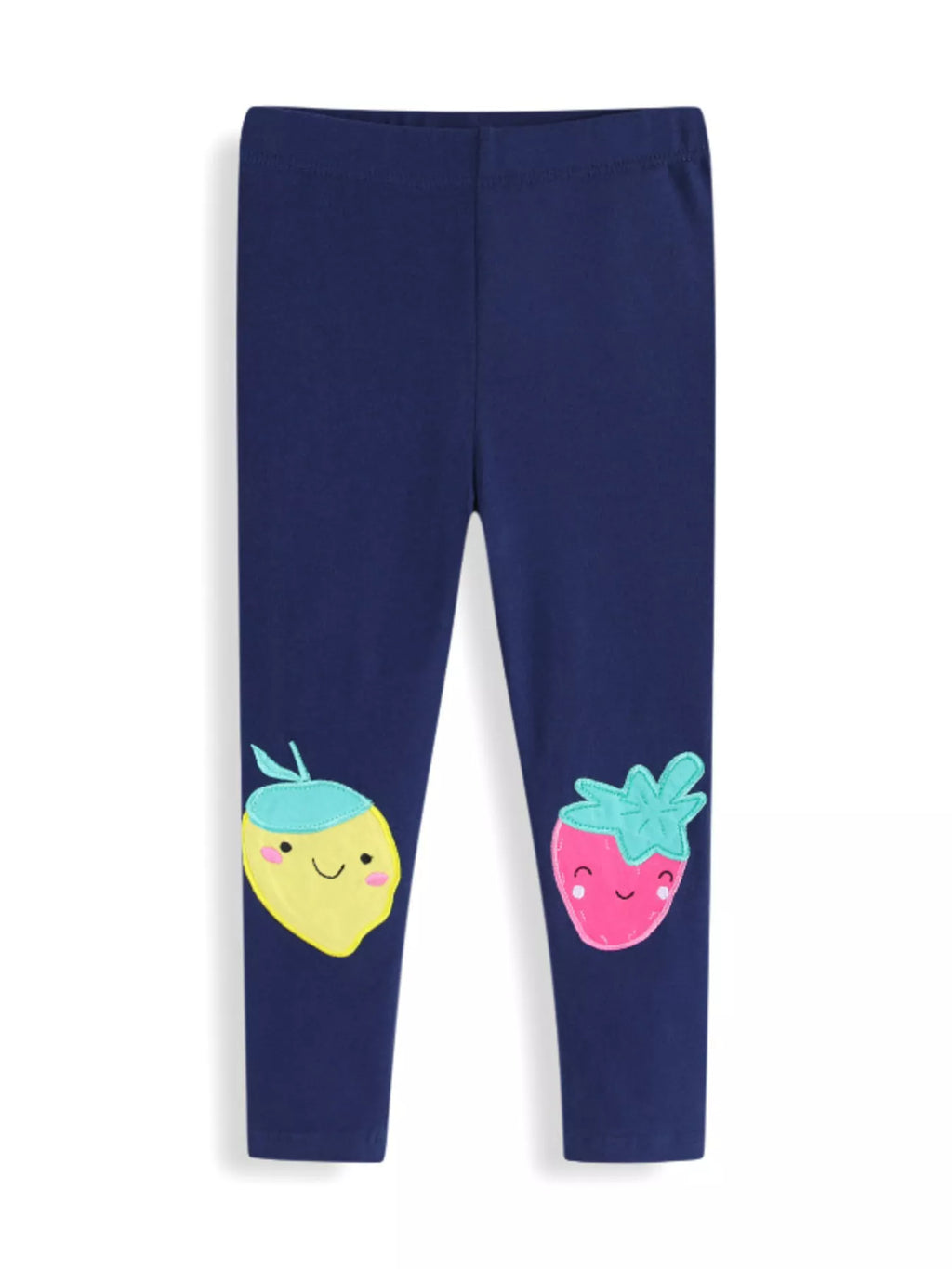 Fruit Applique Knit Leggings in Dark Navy, product view 2