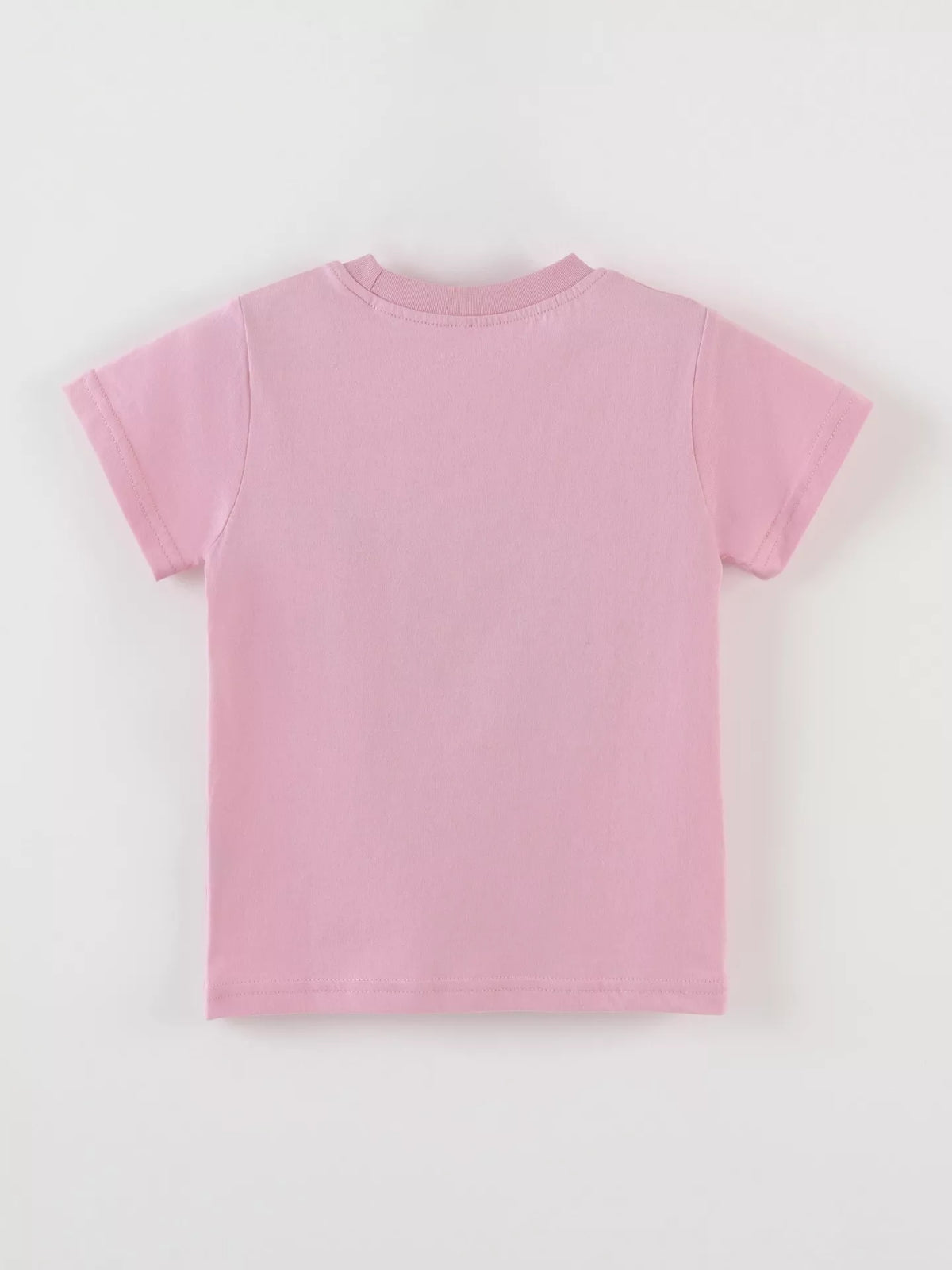 Cat Graphic Round Neck T-Shirt in Pink, product view 6