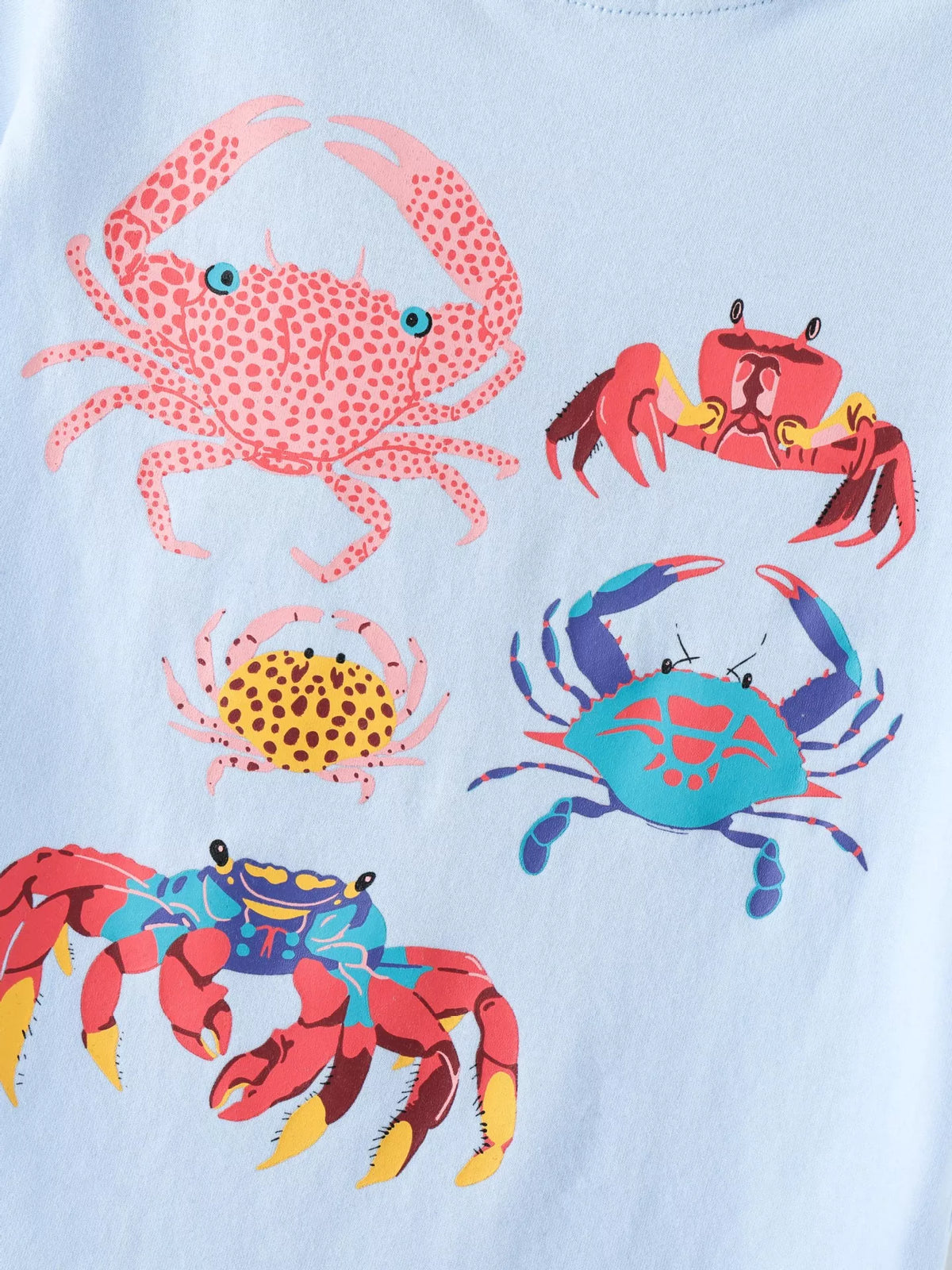 Crab Round Neck T-Shirt in Light Blue, product view 4