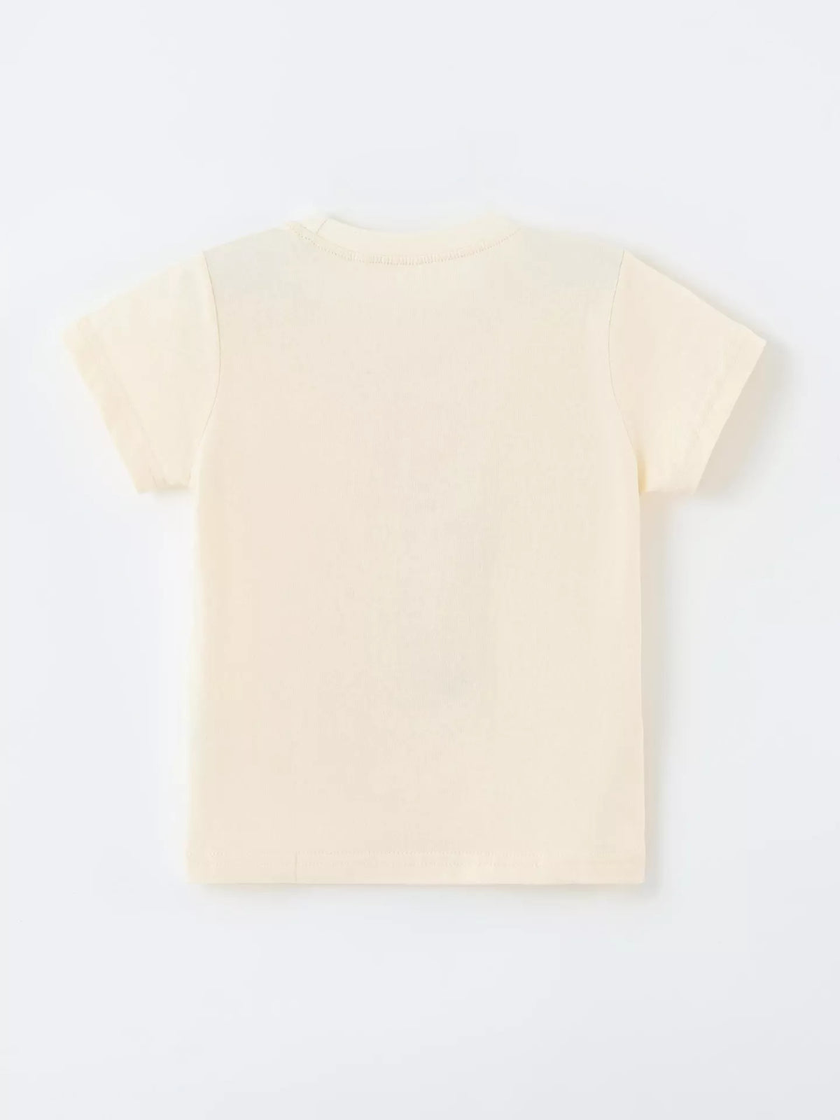 Graphic Round Neck T-Shirt in Cream, product view 5