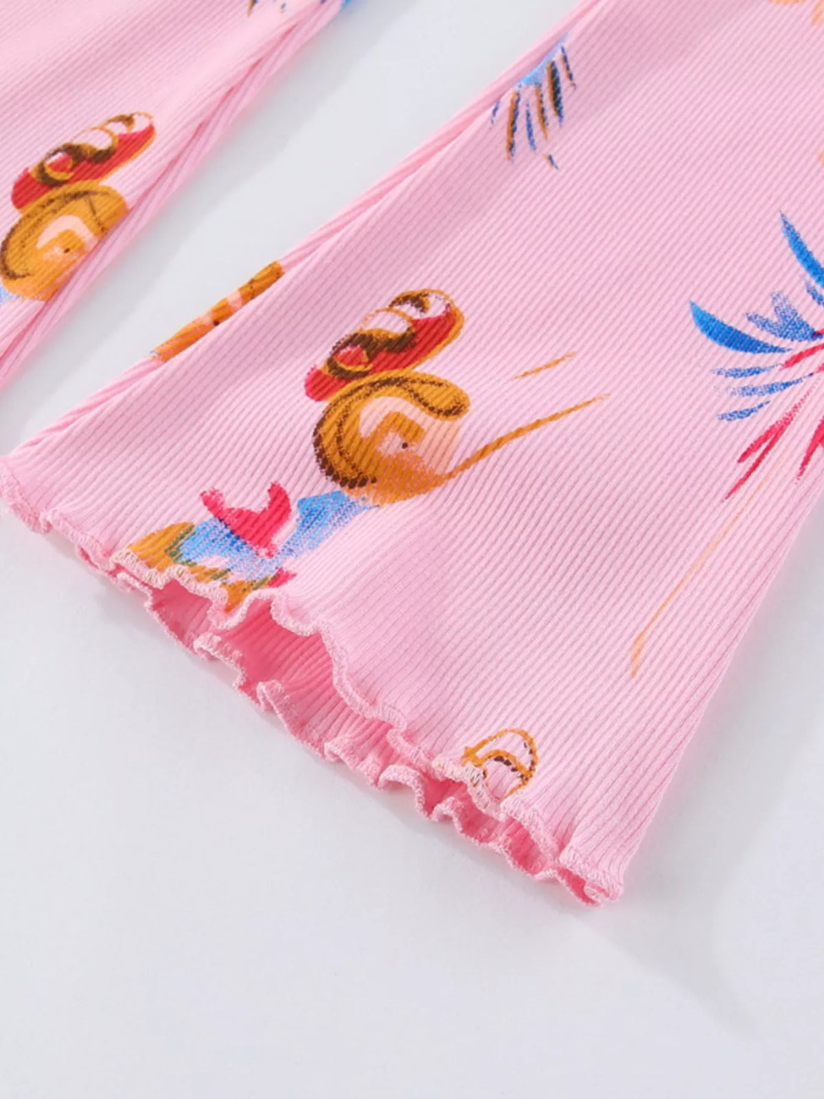 Fairy Print Flared Leggings in Blush Pink, product view 4