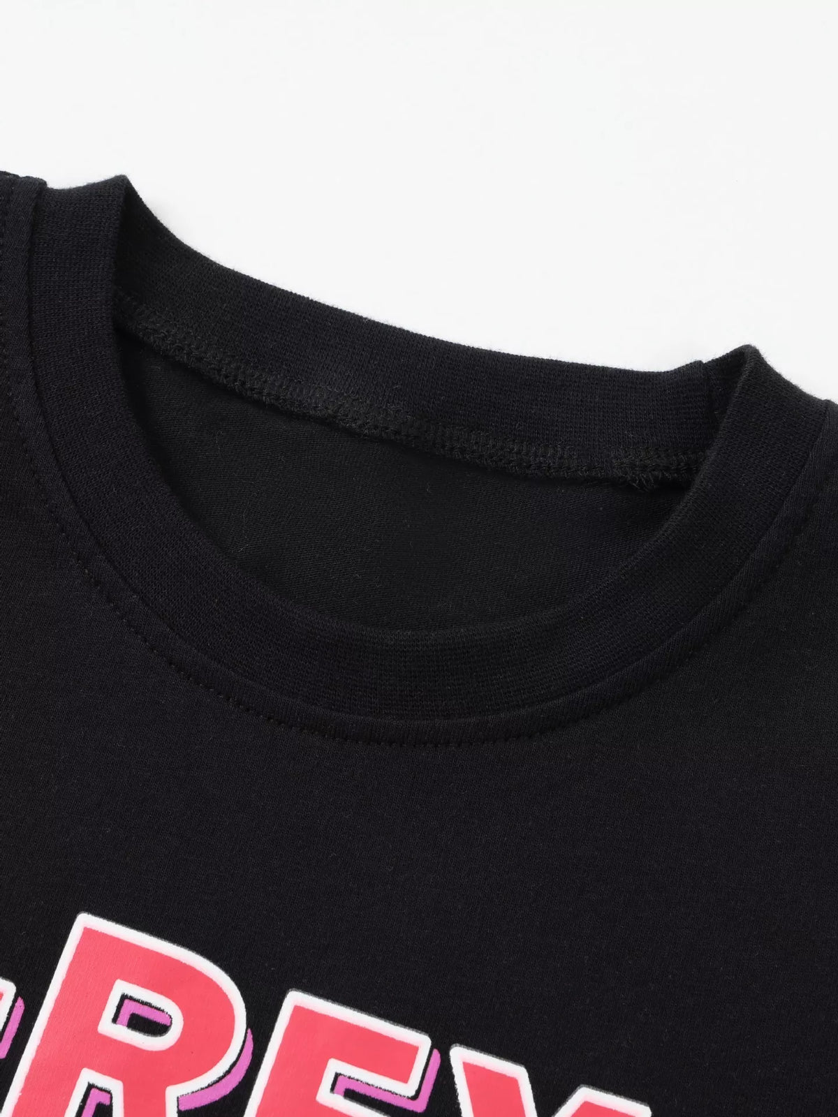 T-Rex Invasion Graphic T-Shirt in Black, product view 3